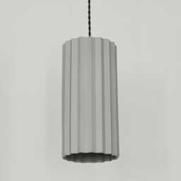 xl Syracuse - Ceramic Pendant Ceiling Light Handmade Minimalist Pillar Hanging Fixture in Fog Gray - thumbnail 3