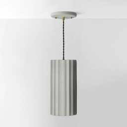 xl Syracuse - Ceramic Pendant Ceiling Light Handmade Minimalist Pillar Hanging Fixture in Fog Gray - thumbnail 1