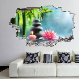 Spa Massage Stones Bamboo Flower Wall Decal Sticker Mural Poster Print Art Home Office Decor Fs19