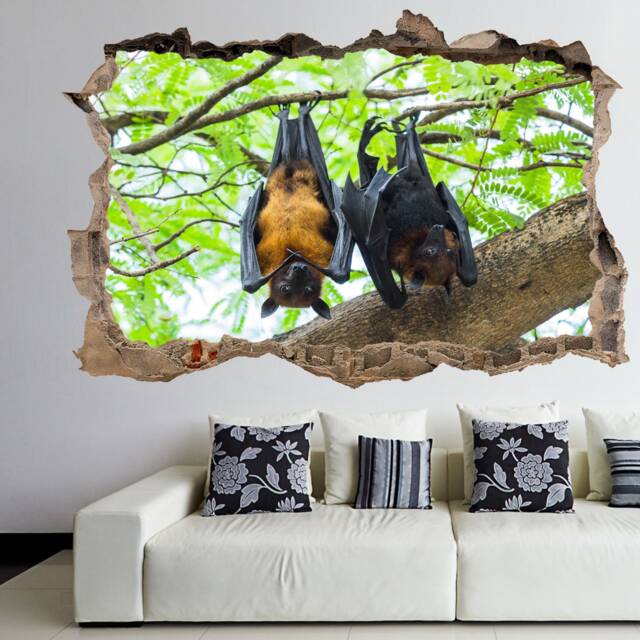 Flying Foxes Bats Wall Decal Sticker Mural Poster Print Art Kids Bedroom Home Decor Fv32 - image 1
