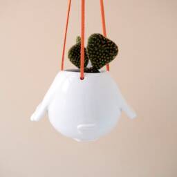 Flying Bird Hanging Plant Holder. A Cute Birdie Shaped Vase in Ceramic. Handmade Italy - thumbnail 3