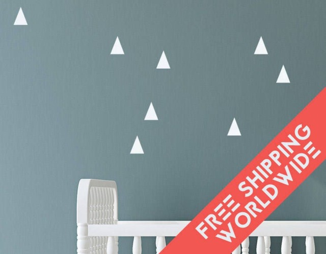 Triangle White Wall Decals Decor Stickers Modern & Scandinavian - image 1