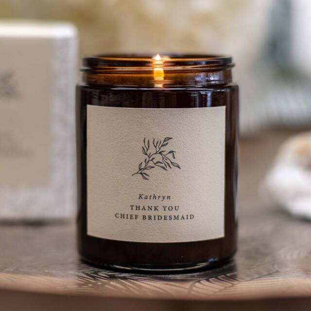Personalised Chief Bridesmaid Candle - Thoughtful, Unique, Wedding Gift For - image 1