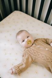 Sunshine Baby Crib Sheet, Golden Sun Print Fitted Boho Nursery Bedding, Neutral Gender Gift