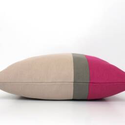Fuchsia, Dark Grey & Stone Colorblock Pillow Cover - All Sizes, Home Gifts For You - thumbnail 3