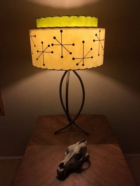 Mid Century Vintage Style 2 Tier Fiberglass Lamp Shade Modern Atomic Retro Io Starburst - image 1