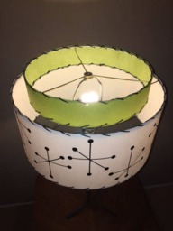 Mid Century Vintage Style 2 Tier Fiberglass Lamp Shade Modern Atomic Retro Io Starburst - thumbnail 3