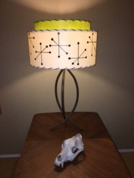 Mid Century Vintage Style 2 Tier Fiberglass Lamp Shade Modern Atomic Retro Io Starburst - thumbnail 2