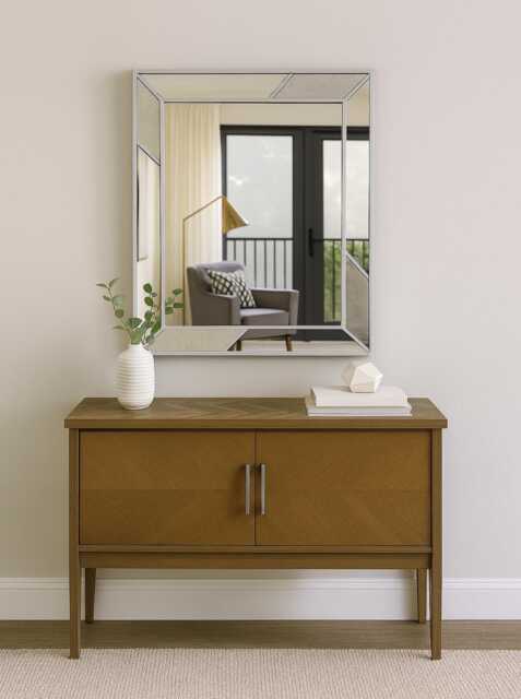 Art Deco Wall Mirror, Stain Glass Style Mirror - image 1