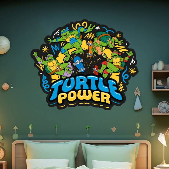 Teenage Mutant Ninja Turtles Wall Sticker - Turtle Power Group Decal Tmnt Art - image 1