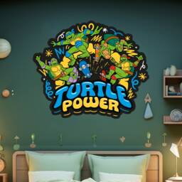 Teenage Mutant Ninja Turtles Wall Sticker - Turtle Power Group Decal Tmnt Art - thumbnail 1
