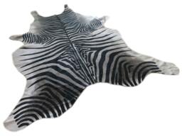Cowhide Rug Zebra Black White Unique A271 2.2 X 2 M Peau De Zebre Zebra Printed Skin - thumbnail 1