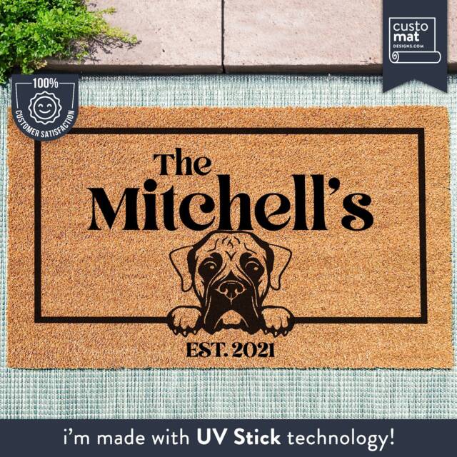 Boxer Dog Door Mat - Doormat Pet Gift Custom Breed Personalized Animal Couples New Home - image 1