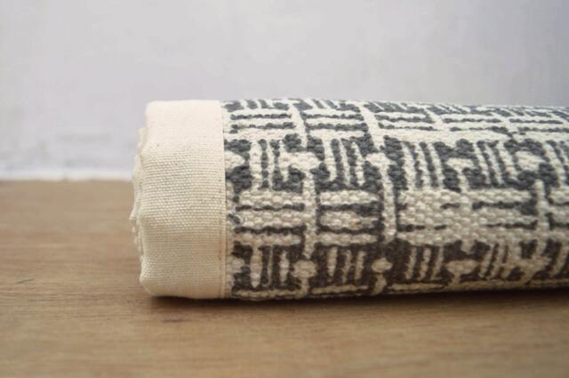 Printed Cotton Rug, Gray Color, Basket Weave Print, 100% Cotton, Size 24x36 Inches - image 1