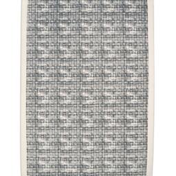 Printed Cotton Rug, Gray Color, Basket Weave Print, 100% Cotton, Size 24x36 Inches - thumbnail 2