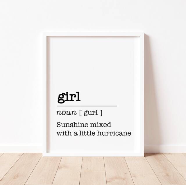 Girl Definition Art Print - Nursery Decor, Playroom Wall - image 1