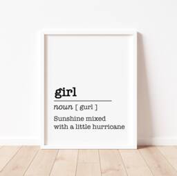 Girl Definition Art Print - Nursery Decor, Playroom Wall - thumbnail 1