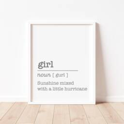 Girl Definition Art Print - Nursery Decor, Playroom Wall - thumbnail 2
