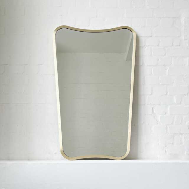 Art Deco Inspired Freeform Wall Mirror With Brass Frame - Vintage N.2 - image 1