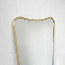 Art Deco Inspired Freeform Wall Mirror With Brass Frame - Vintage N.2 - thumbnail 3