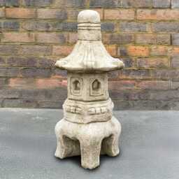 Concrete Garden Pagoda Statue Stone Lantern Figurine Outdoor Ornament Handmade Japanese Sculpture Lover Gift Zen Art Decor - thumbnail 1