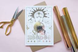 Fortune Teller Foiled Print Mystical Hoodoo Art, Halloween Decor - thumbnail 1
