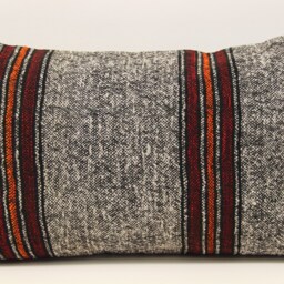 Turkish Kilim Lumbar Pillow Cover, Wool & Cotton - 16x24 Inch - thumbnail 2