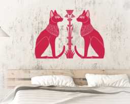 Egyptian Cats Vinyl Wall Decal Bastet Creative Idea Room Home Decor Stickers Mural - #2660Di - thumbnail 1