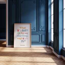 What If I Fall? Oh, But My Darling, You Fly?, Nursery Print, Kids Bedroom, Wall Art, Unframed, A1/A2/A3/A4/A5, Erin Hanson Quote - thumbnail 2