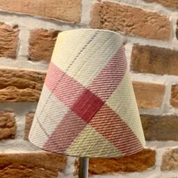 Tartan Candle Clip Lampshades - Burnt Orange Tartan, Duck Egg Berry - thumbnail 3