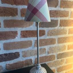 Tartan Candle Clip Lampshades - Burnt Orange Tartan, Duck Egg Berry - thumbnail 2