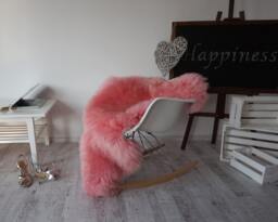 "Regular Sheepskin Pink Throw Genuine Leather Sheep Skin 48"" X 28" - thumbnail 1