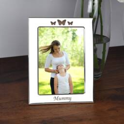 Personalised Mummy Silver Photo Frame Butterfly Gift Ideas For Mother's Day Birthday Christmas New Mum Memories 4x6 5x7 Engraved - thumbnail 2