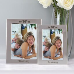 Personalised Mummy Silver Photo Frame Butterfly Gift Ideas For Mother's Day Birthday Christmas New Mum Memories 4x6 5x7 Engraved - thumbnail 3