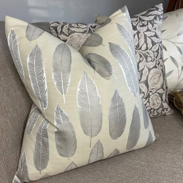 Decorative Feather Designer Cushion Cover, Pillow Throw Cover , Handmade - Countryside Home - image 1