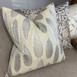 Decorative Feather Designer Cushion Cover, Pillow Throw Cover , Handmade - Countryside Home - thumbnail 1
