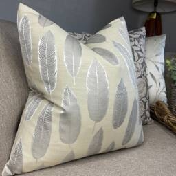 Decorative Feather Designer Cushion Cover, Pillow Throw Cover , Handmade - Countryside Home - thumbnail 3