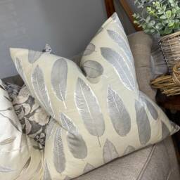 Decorative Feather Designer Cushion Cover, Pillow Throw Cover , Handmade - Countryside Home - thumbnail 2