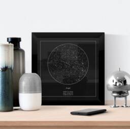 One Year Anniversary Gift For Boyfriend Girlfriend, Map Of The Stars, Night Sky, Bespoke, Custom, Personalised - thumbnail 1