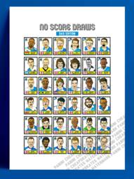 Bristol Rovers - No Score Draws Gas Edition A3 Print Of 36 Hand-Drawn Panini-sticker-style Brfc Icons Cheapskate Football Art - thumbnail 1