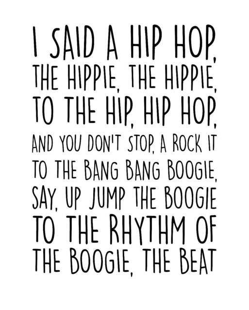 Rappers Delight A4 Print, Lyrics, Sugarhill Gang, Rap Music Hip Hop Prints, Rappers Wall Art, House Decor - image 1