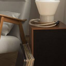 Milk Glass Table Lamp With Cork & Porcelain, Small Bedside Lamp, Opaline - thumbnail 3