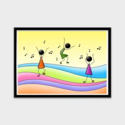 Cartoon Illustration Party & Dance Colorful Decoration For Children A3 A4 - thumbnail 1
