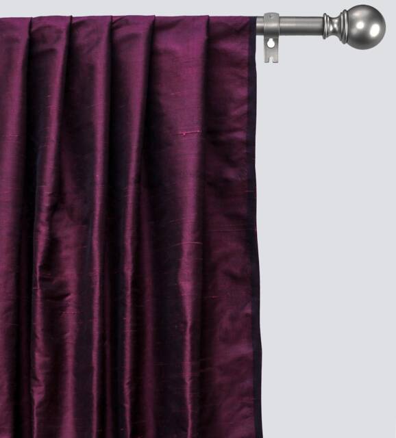 Wine Silk Dupioni Curtain Panels - Rod Pocket, Grommet, Box Pleat, Three Pinch Tab Top & Plain Ring Top - image 1