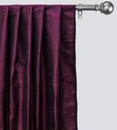 Wine Silk Dupioni Curtain Panels - Rod Pocket, Grommet, Box Pleat, Three Pinch Tab Top & Plain Ring Top - thumbnail 1