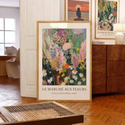 French Flower Market Art Print Botanical Living Room Decor - thumbnail 1