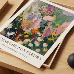 French Flower Market Art Print Botanical Living Room Decor - thumbnail 3