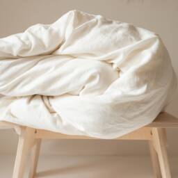 White Linen Duvet Cover, Washed Bedding, Comforter Cover Queen King California Sizes - thumbnail 2