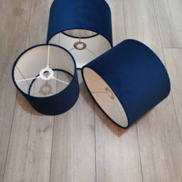 New Hq Modern Royal Blue Soft Velvet Table & Ceiling Lamp Shade Pendant Multi Sizes & Drum, Hexagon, Rounded Square, Tapered - thumbnail 3