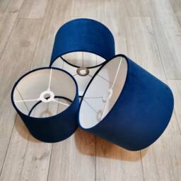 New Hq Modern Royal Blue Soft Velvet Table & Ceiling Lamp Shade Pendant Multi Sizes & Drum, Hexagon, Rounded Square, Tapered - thumbnail 2